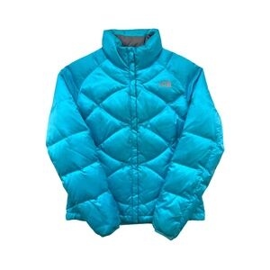 Women's Vintage The North Face 550 Down Powder Blue Quilted Puffer Jacket
